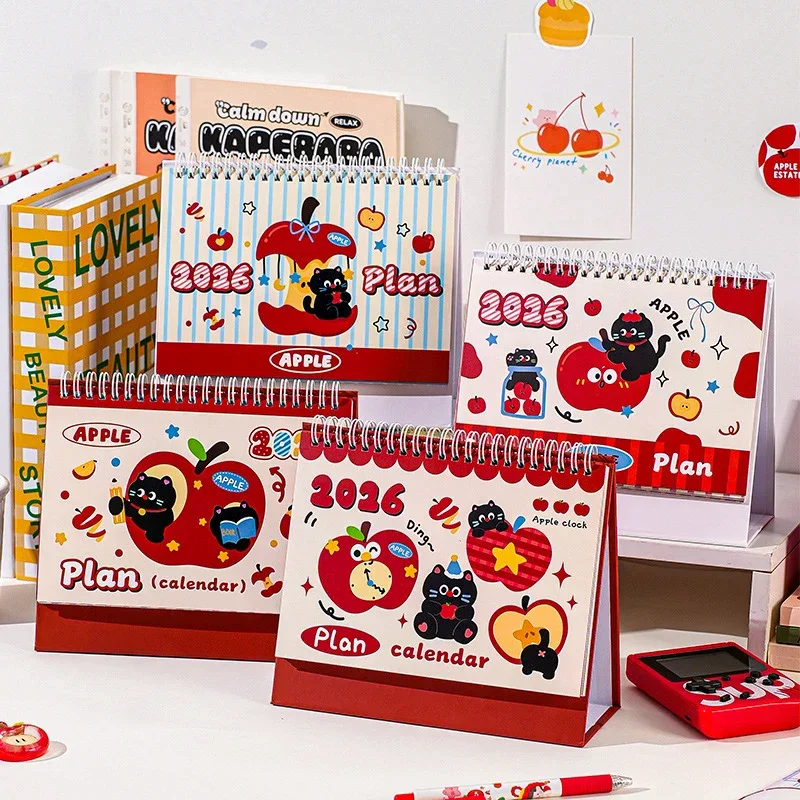 

Настольный календарь на 2026 год, высококачественный календарь с управлением временем, мультяшный настольный календарь, двойная спираль, переплет для домашнего офиса, офиса