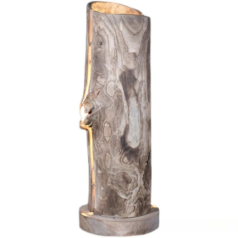 Handmade wooden table lamp Floor lamp Bed and breakfast Restaurant Cafe Rotten wood roots Decorative lamps