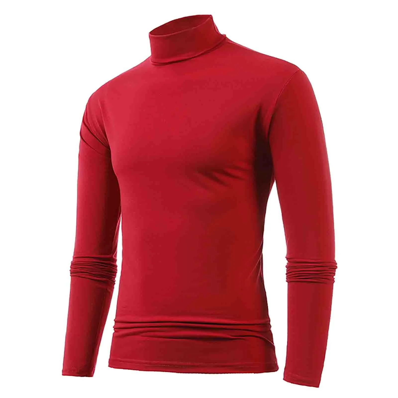 Men's Winter Thermo Underwear Casual Base Layer Slim Turtleneck Long Sleeve Tops Pullover T-Shirt Elastic Clothing Pajamas