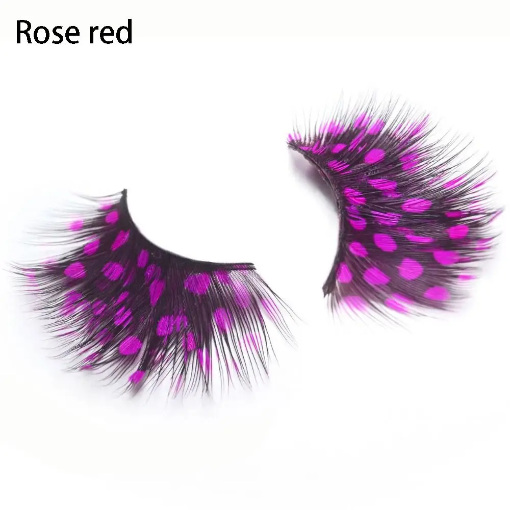 Women Beauty Drama stage makeup Exaggerate Eyelash Bushy Spot Fake eyelashes Feather