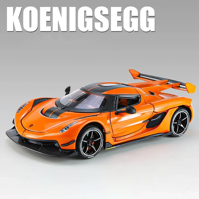 1:24 Jesko Supercar Alloy Die Cast Toy Car Model Sound and Light Pull Back Children\'s Toy Collectibles Birthday Gift