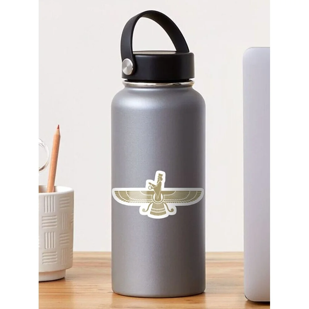 Stylized Faravahar  Sticker for Laptop Decor Bedroom Car Cute Cartoon Art Fashionable Public Suitcase