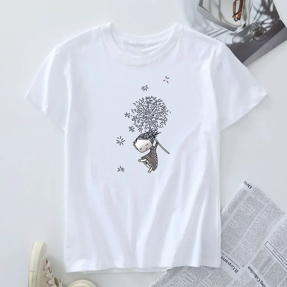 100% Cotton Women\'s T-shirt Oversized Woman Tshirt Fashion Harajuku Graphic T Shirts Summer Short Sleeve Tee Female Tops