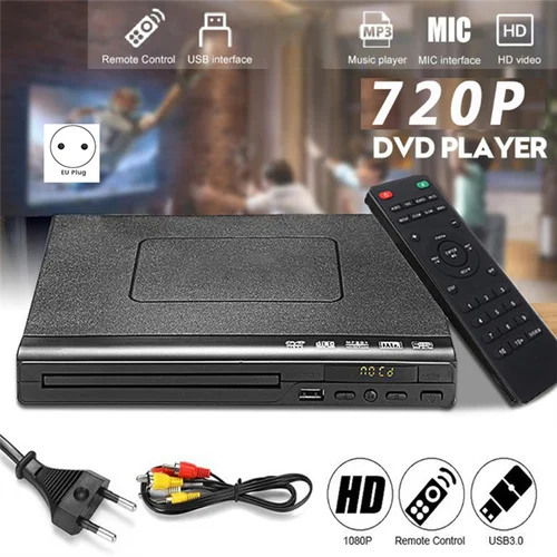 Imagen 2 del producto A97I-2200W 1080P reproductor multimedia de DVD de escritorio para región de TV salida AV USB reproductor de disco de alta calidad para durabilidad enchufe de la UE