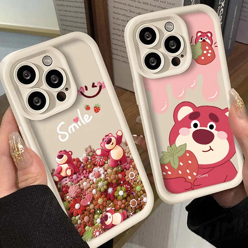 Cartoon Disney Lotso Bear Case for Xiaomi Redmi Note 13 12 11 Pro Plus 12S 11S 10S 10 9 9S 8 12C 13C Shockproof Silicone Cover