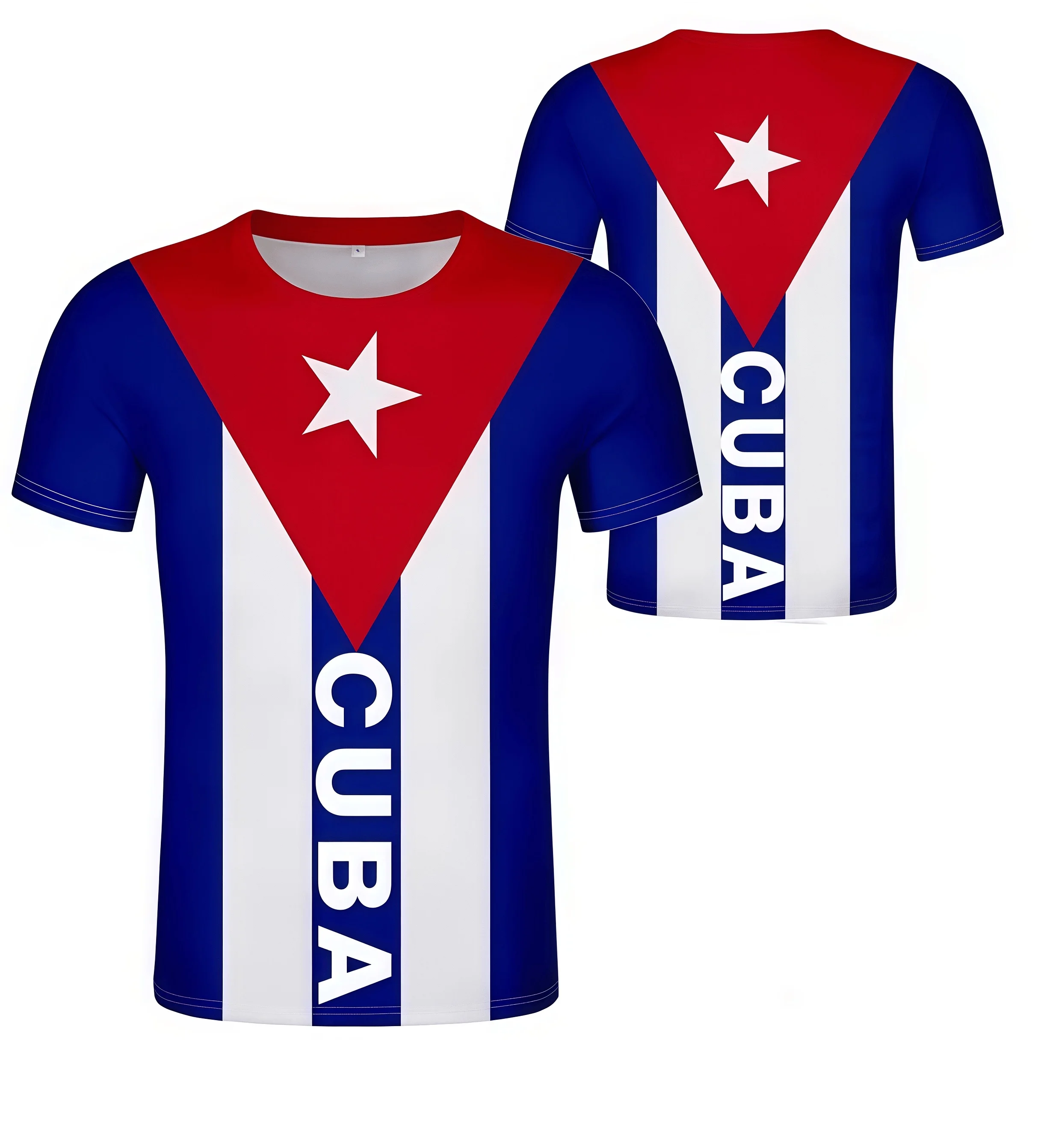 تي شيرت بعلم كوبي مطبوع ثلاثي الأبعاد، تي شيرت رجالي بأكمام قصيرة سريع الجفاف مع رسم شعار وطني، تي شيرت صيفي كاجوال #2