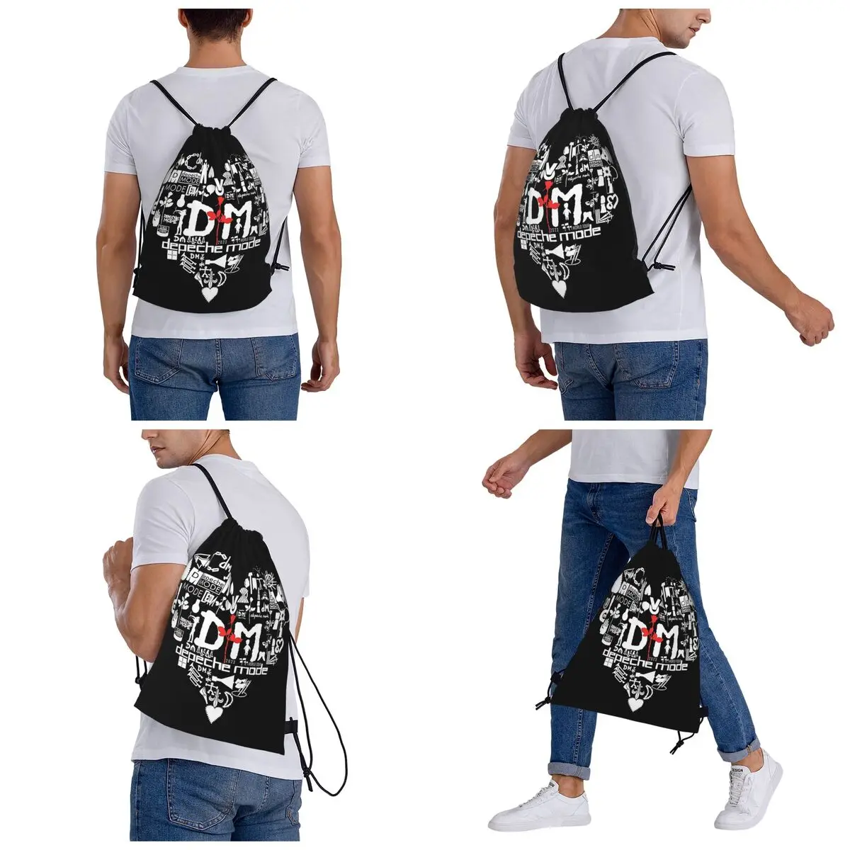 ワールドツアーメメントクラシックミュージシャンバンド 2024 バックパックポータブル巾着バッグ雑貨バッグブックバッグ男性女性学生