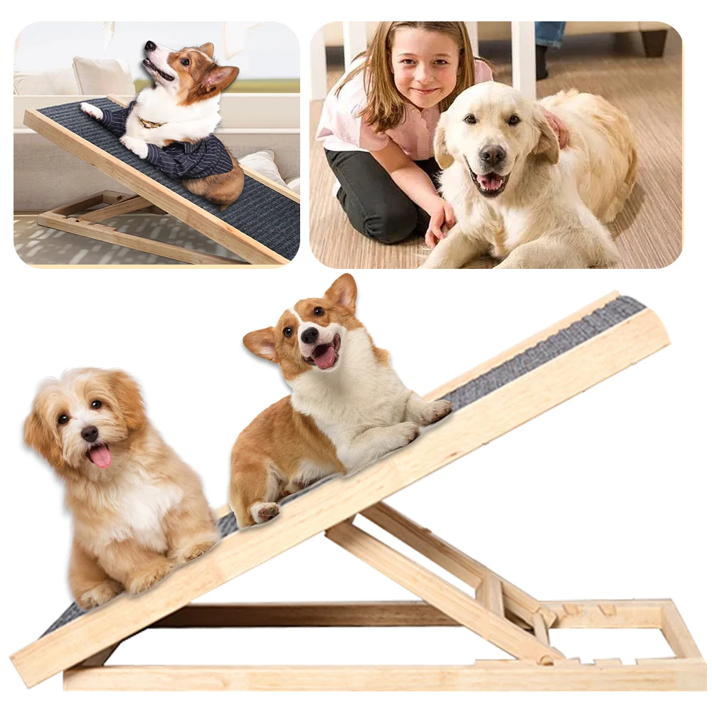 

Складная лестница для собак на диван, 3 уровня, регулируемая высота, портативная, устойчивая, с нескользящей подкладкой