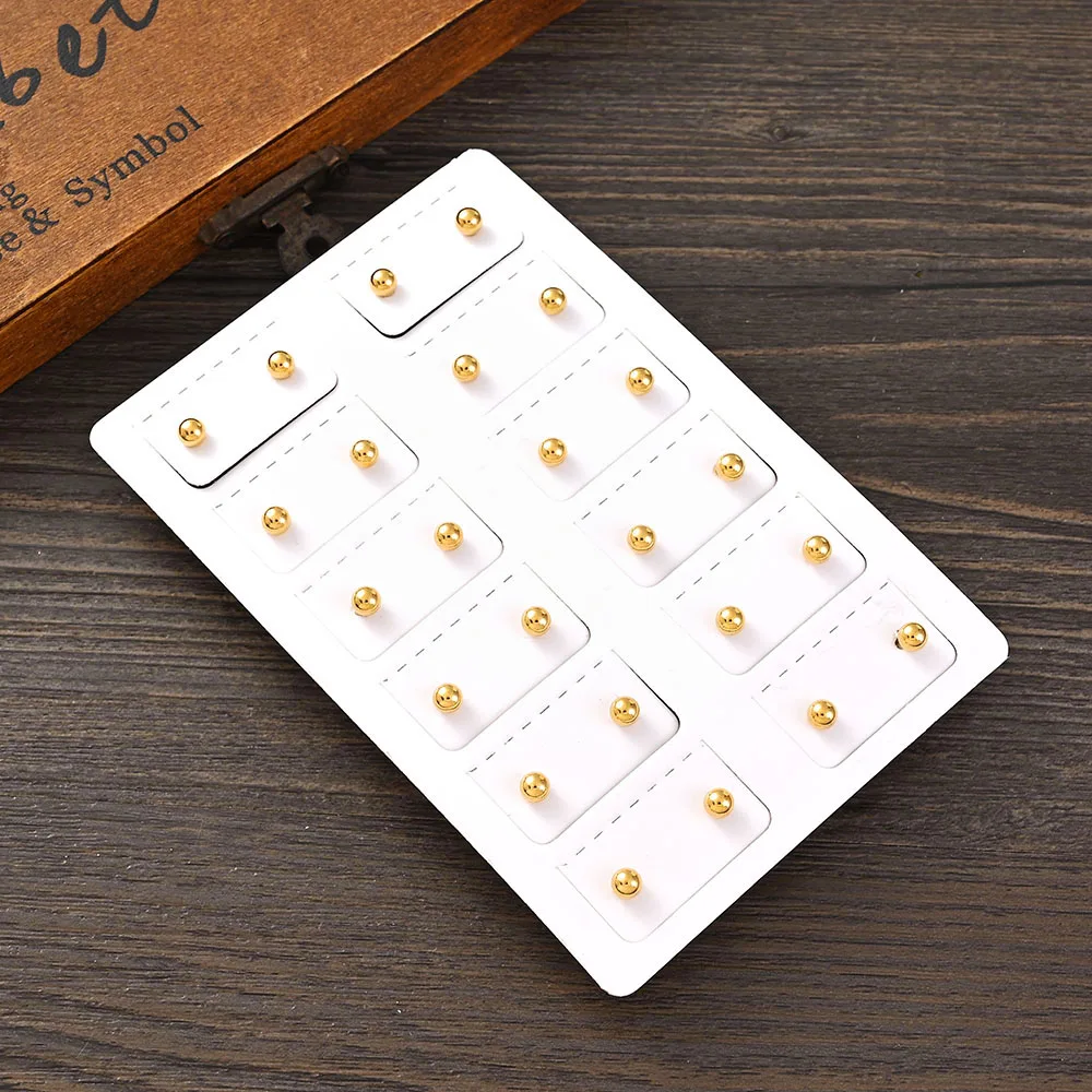 12 Pairs Small Size Wholesale Stud Earrings For Women and Children Gold Color Africa Arab Middle East Jewelry