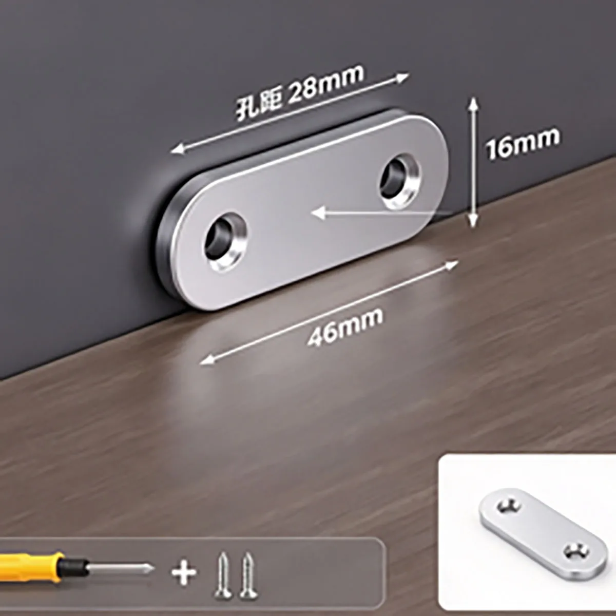 Non-Perforated Stainless Steel Corner Bracket, Linear Support Frame Load-Bearing Connection Piece