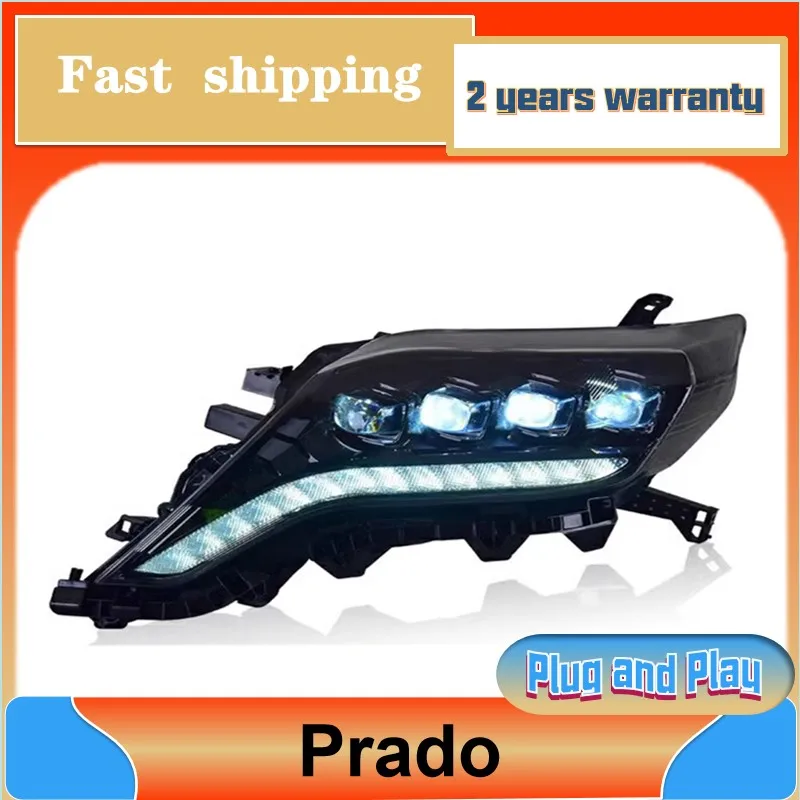 

Car Styling for Toyota Prado Head Light 2014-2017 Prado Headlight DRL Turn Signal Low High Beam Projector Lens