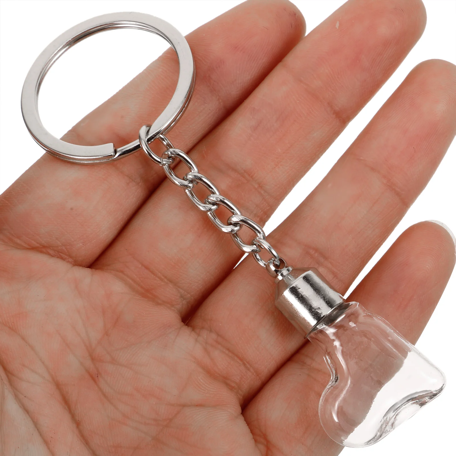 

Cute Wishing Vial Pendant Mini Charm Bag Accessory Tiny Key Ring Small Wish Bottle Keychain Glass Jar Keychain Durable Metal