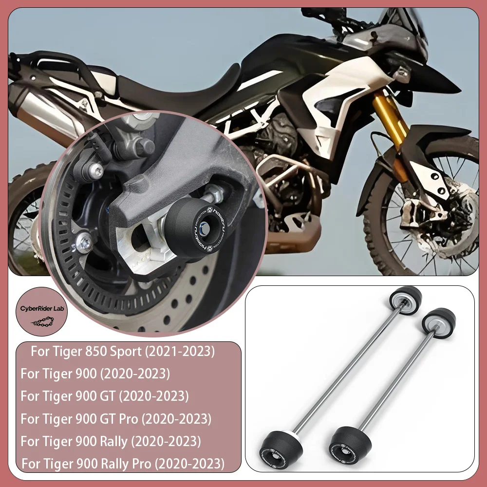 

For Triumph Tiger 850 Sport/900 GT Rally Pro Front & Rear Wheel Spindle Crash Guards - Anti-Fall Parts, Spindle Protectors