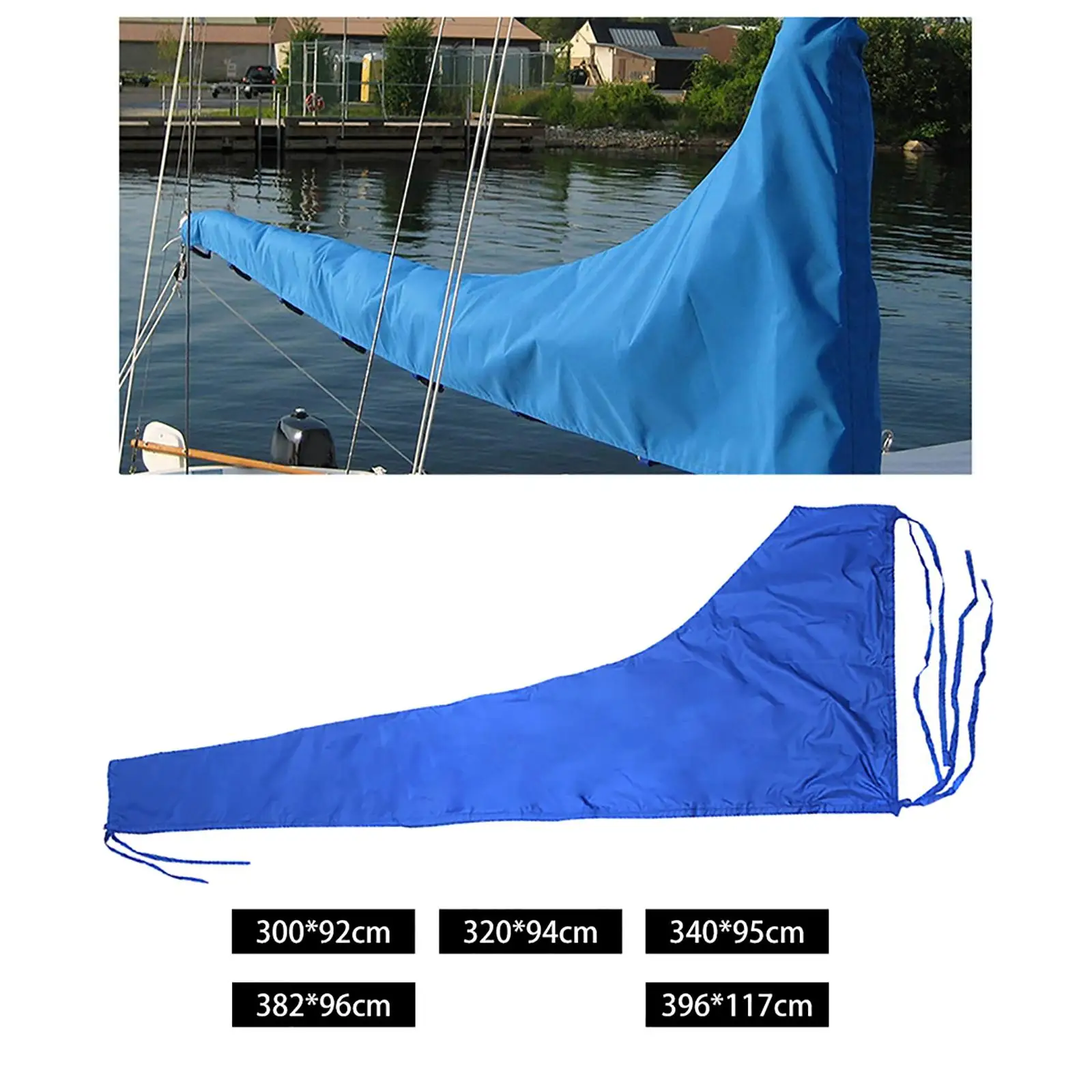 Waterproof Mainsail Cover Thickened Boat Cover Dustproof Cover Blue