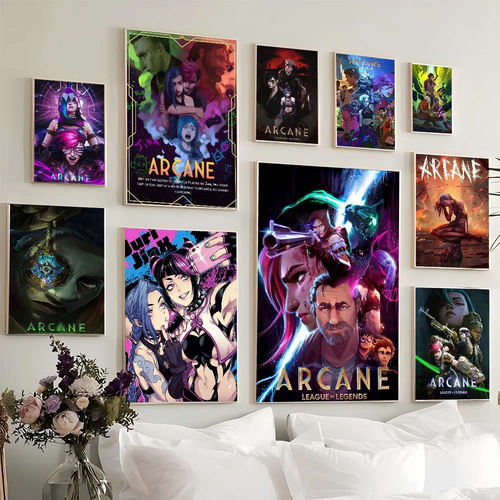 Arcane League Of Legends Self-adhesive Art Poster Whitepaper Prints Posters Artwork Aesthetic Art Wall Painting