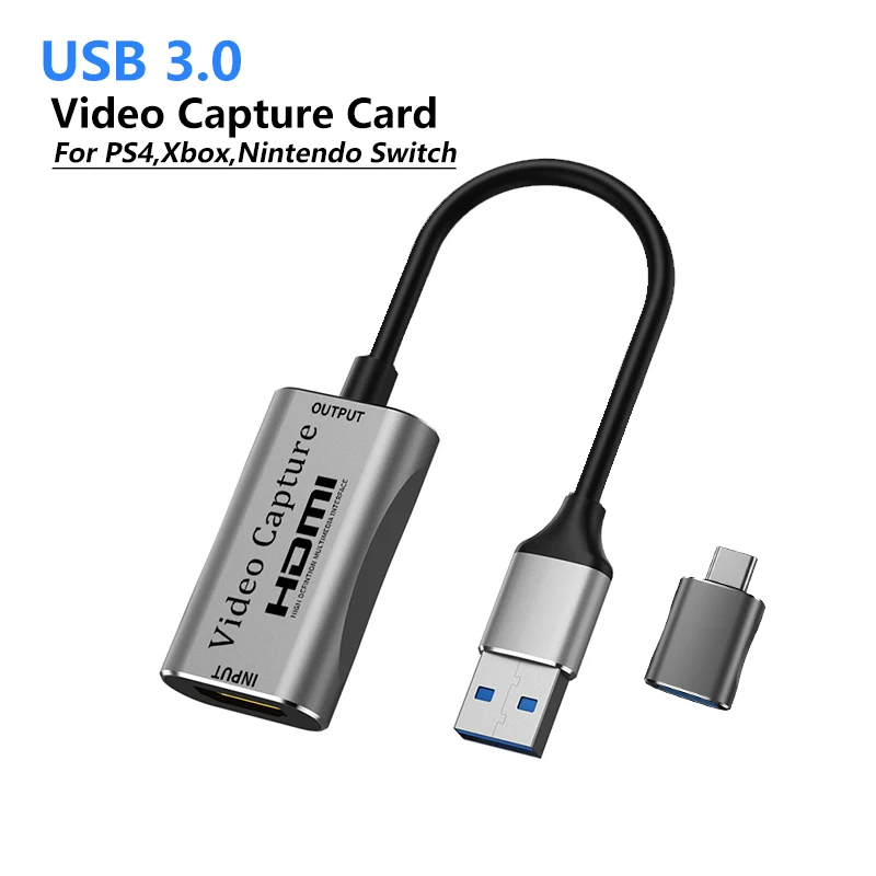 Video Capture Card Usb 3.0 Naar Hdmi-Compatibel Usb C Camera Opname Streaming Grabber Recorder Voor PS3 4 Xbox nintendo Switch