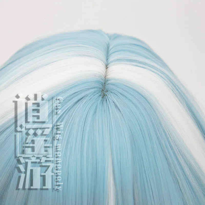 Genshin Impact Eula Cosplay Wig Simulation Arched Scalp Layered Sideburns Halloween Gift
