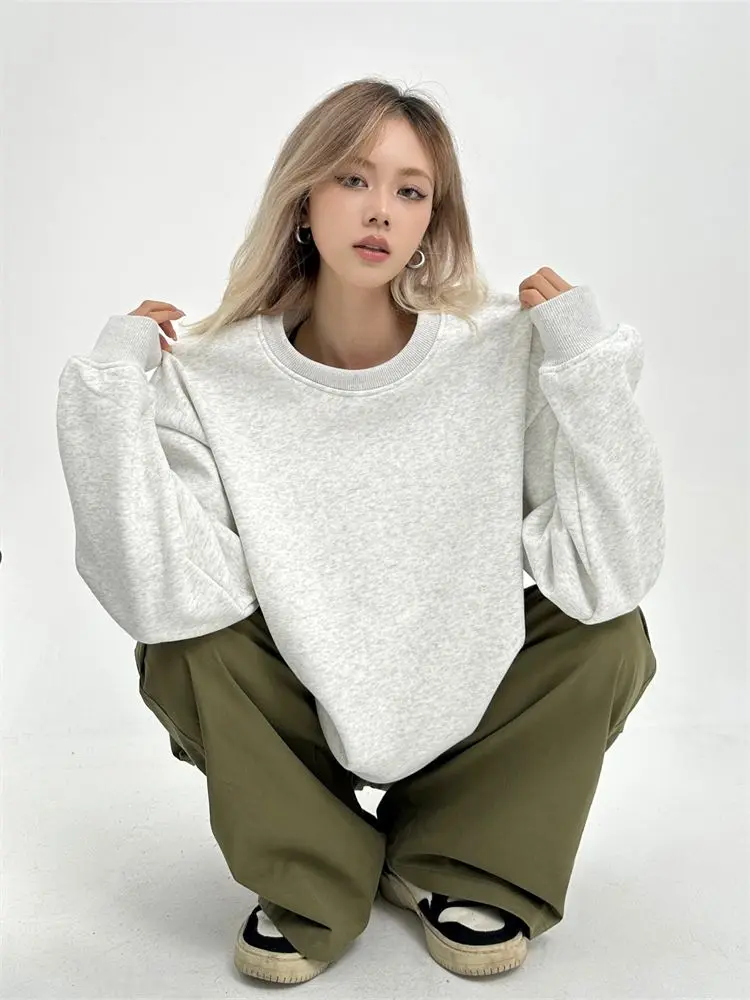 سترة بغطاء للرأس للخريف والشتاء النسخة الكورية نمط فضفاض وكسول يرتديه على الشوارع العالية للأزواج للنظر على الملابس