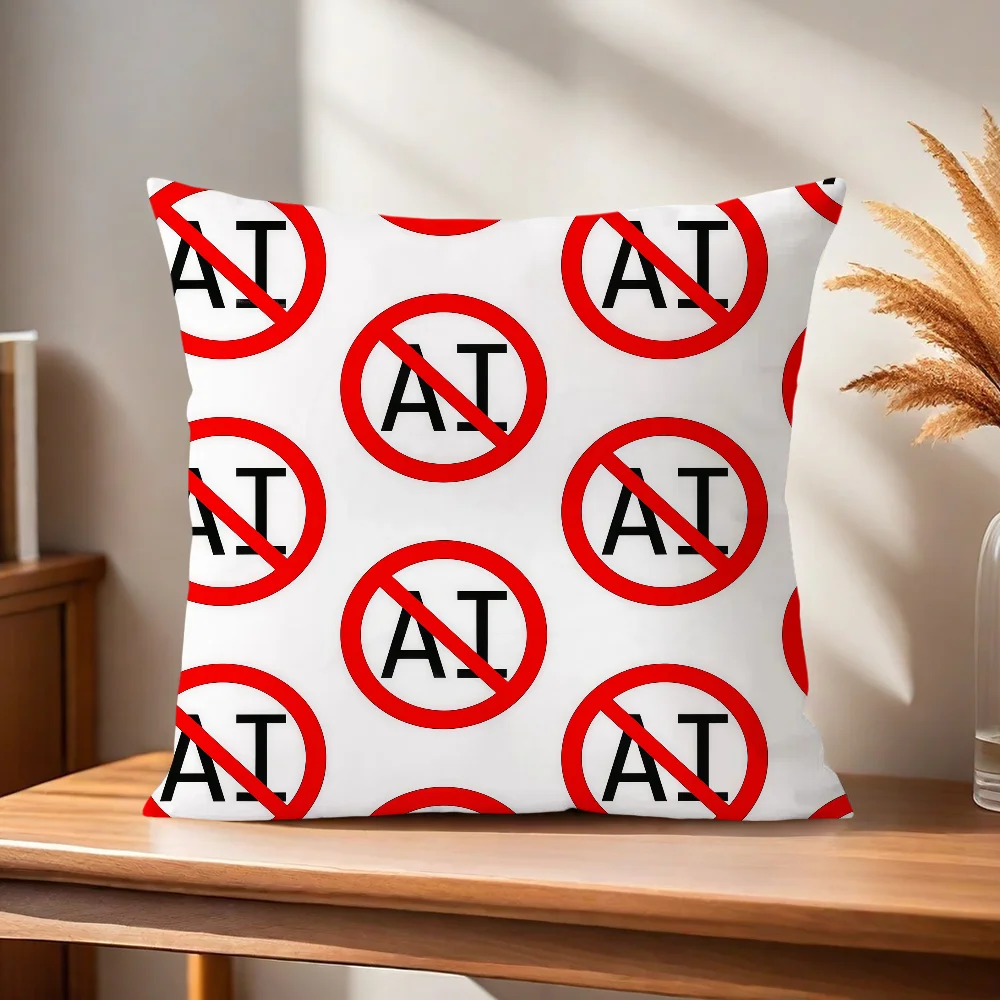 No Ai Kissenbezug Kissenhülle für Zuhause, Sofa, Wohnzimmer, Büro, Café, Auto. – Detail 4