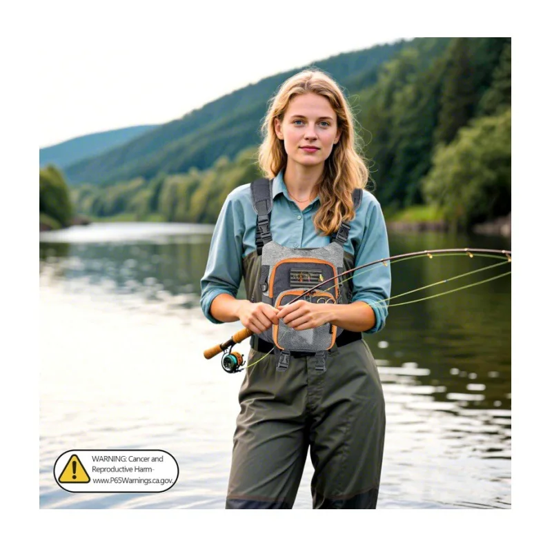 

Fly Fishing Chest Vest Pack Breathable Lightweight Adjustable Multi Pocket Fishing Tackle Storage Bag Outdoor Wading HikingSport