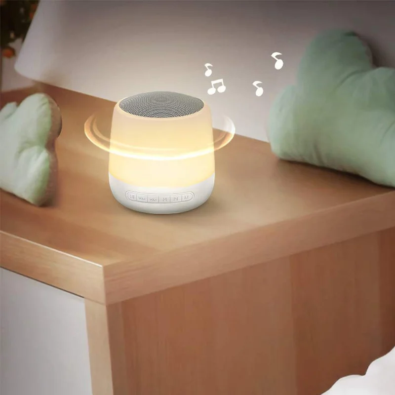 Máquina de ruído branco com luz noturna, sons calmantes, temporizador e função de memória 28 sons sonoros 32 níveis de volume