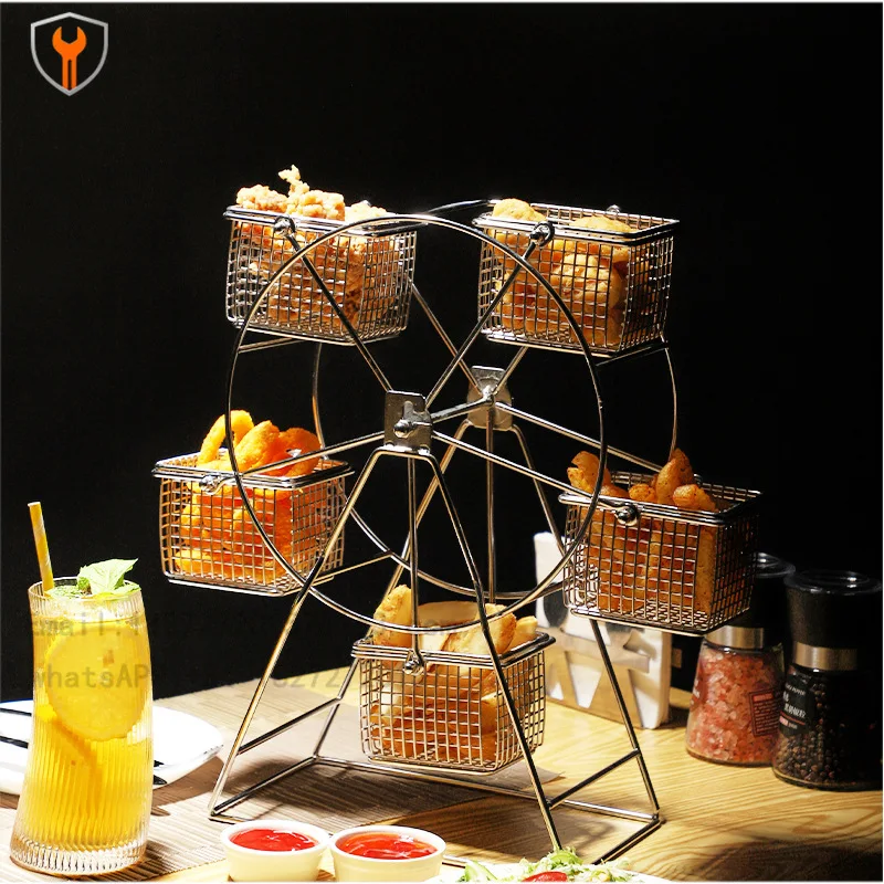 Ferris wheel rotating snack rack French fries fried chicken basket, gourmet snack box bar KTV dim sum food display rack