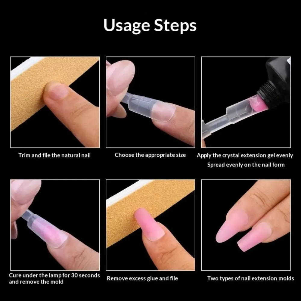 

2-in-1 French Nail Dual Forms Oval Shape Inner Arc Line Dual Ended Nail Forms Almond Shape 14 Sizes Thin Acrylic Nail Tips
