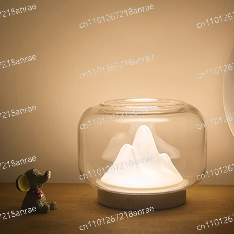 Simple night small warm creative glass warm mountain light literary fish tank design light gift