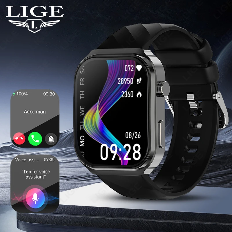 

LIGE Health Smartwatch 2026 New Sports Fitness Tracker 24h Blood Oxygen Heart Rate Monitor Bluetooth Call Smart Watch Men Women