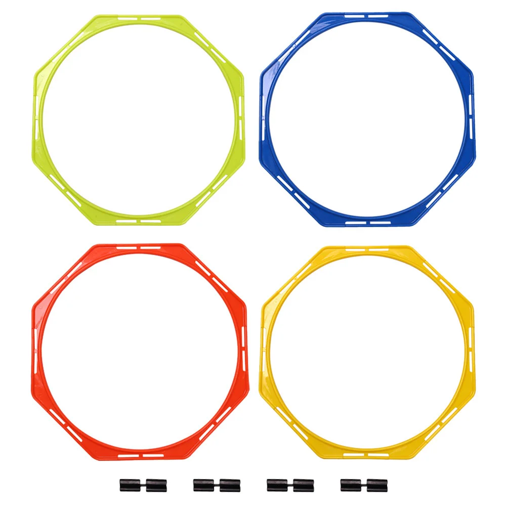 4 Pcs Football Training Agility Rings PP Material Bright Color Multifunction Sports Equipment Improve Footwork