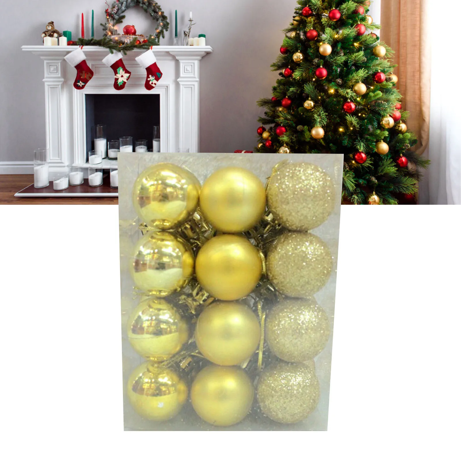 72Pcs Christmas Balls Hanging Decorative Christmas Tree Balls For Christmas Weddings Engagements Anniversaries Parties