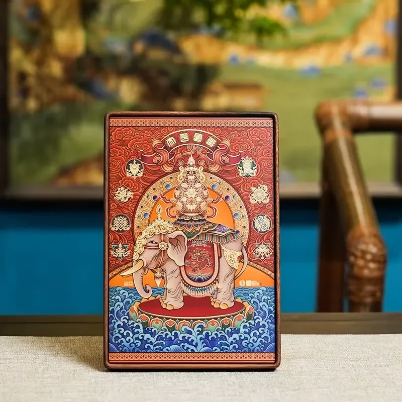 Living room tabletop ornament brass solid wood elephant Chinese style handicraft creative housewarming gift office decoration