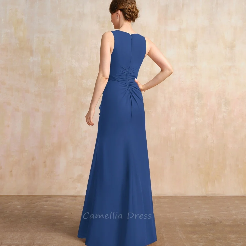 Customized Mother of the Bride Dress Mermaid V Neck Wedding Guest Gown Crystal Floor Length Evening robe mother of bride