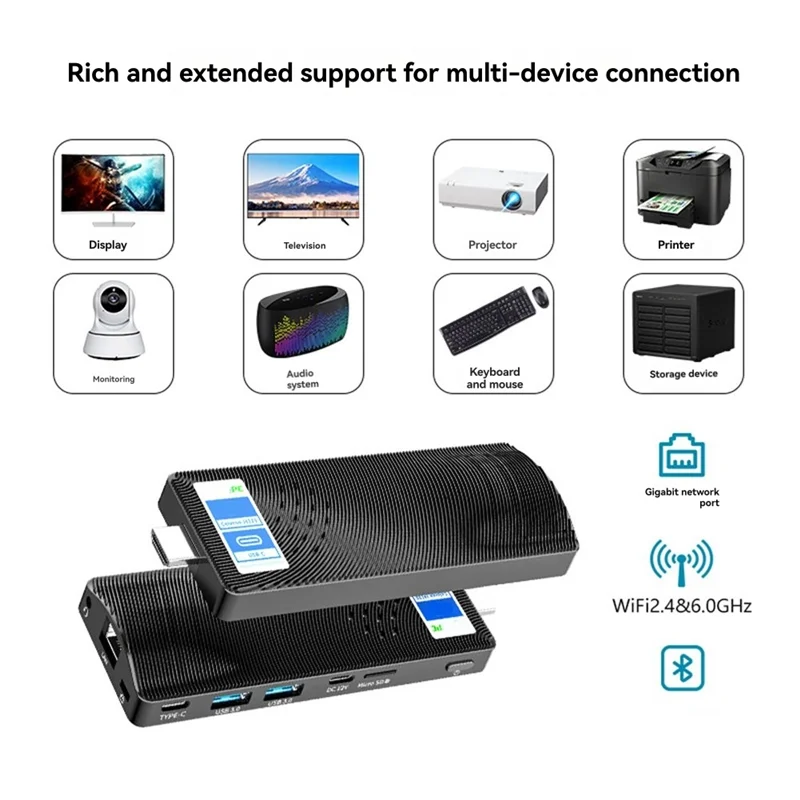 TTKK-Win 11 Pro J4125 Mini PC Stick sin ventilador 8GB 128GB Wifi5 2,0 4K ordenador portátil de escritorio Compatible