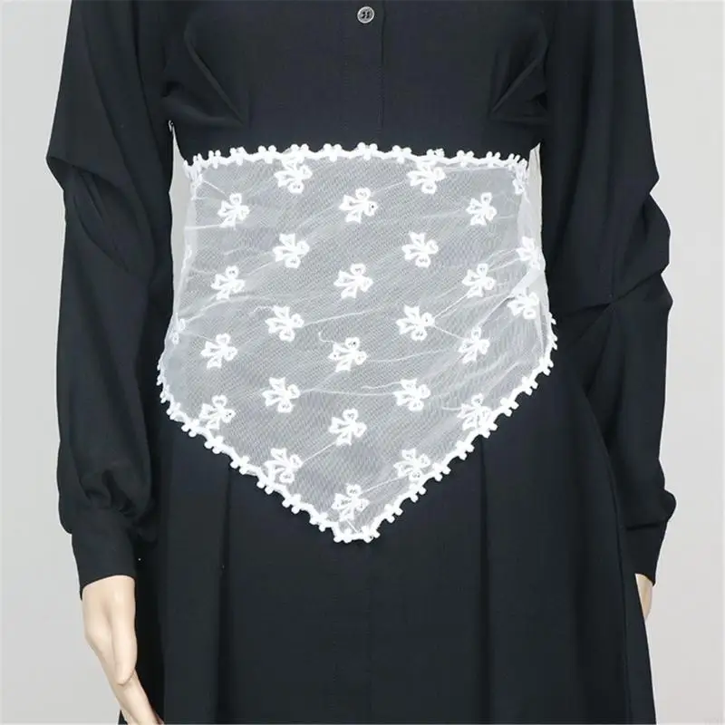 Y3ne ricami floreali in pizzo floreale mini galli grembiule triangolare sarong sciarpa corsetto decorativo per accessori per