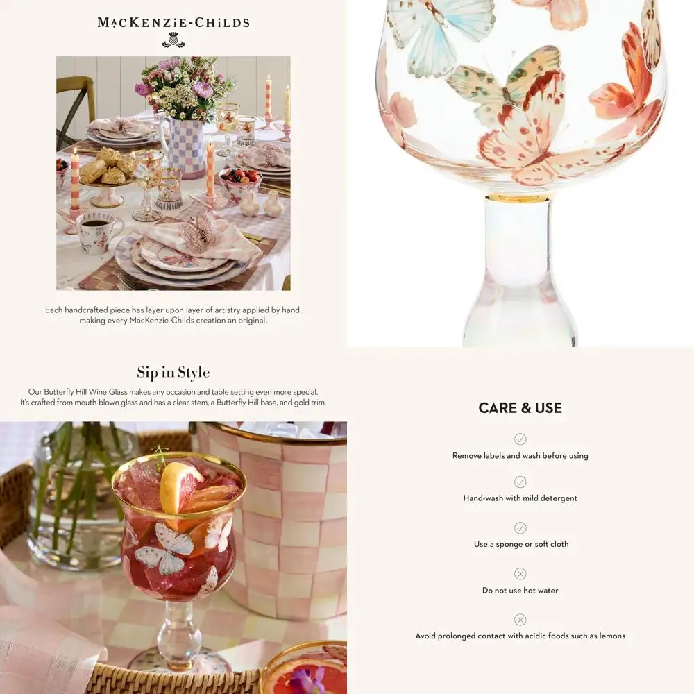 

Elegant Stemware Wine Glass, 16 oz, Butterfly Hill Design