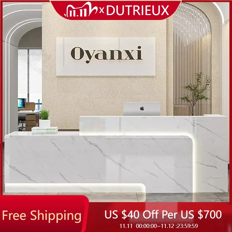 

Chinese Beauty Reception Desks Salon Office Podium Design Interior Fashion Reception Desks Luxury Bureau Postmodern Furniture
