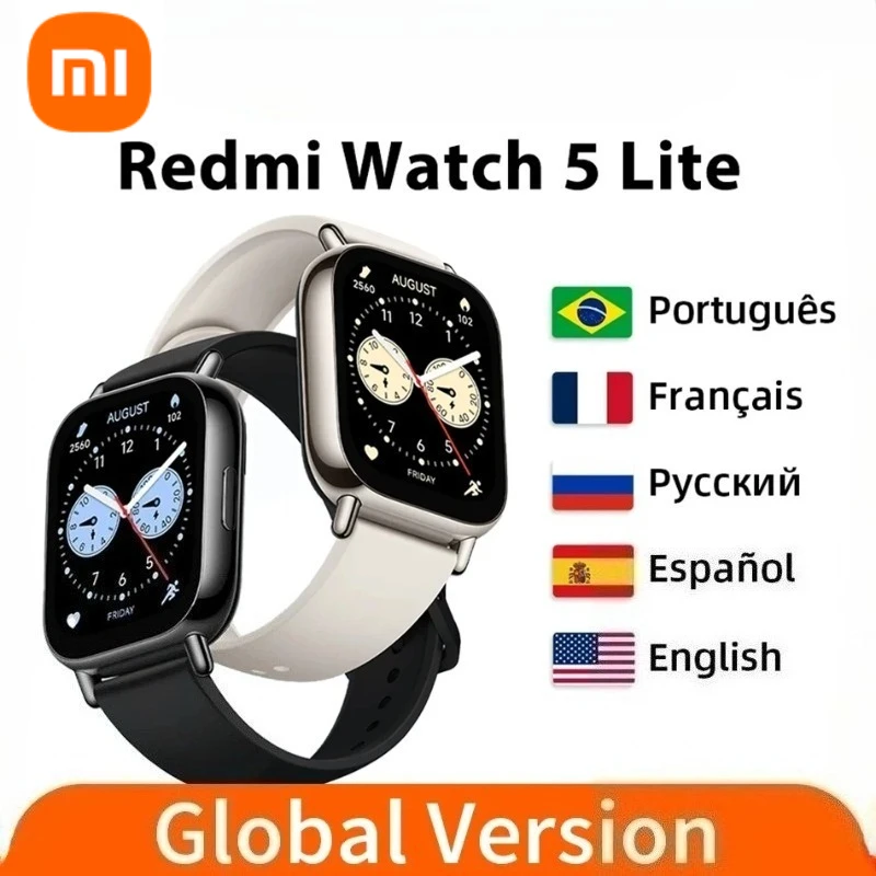 

Global Version Xiaomi Redmi Watch 5 Lite 1.96'' AMOLED Screen Bluetooth GNSS 150+ Sport Modes Blood Oxygen 18 Days Battery Life