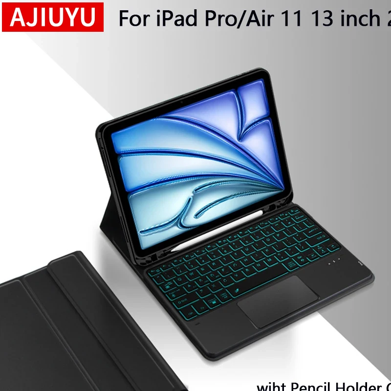For iPad Magic Keyboard For iPad Air 11 13 inch M2 2024 iPad Pro 11 13 inch M4 Wireless Keyboard Cover Case Portuguese Spanish