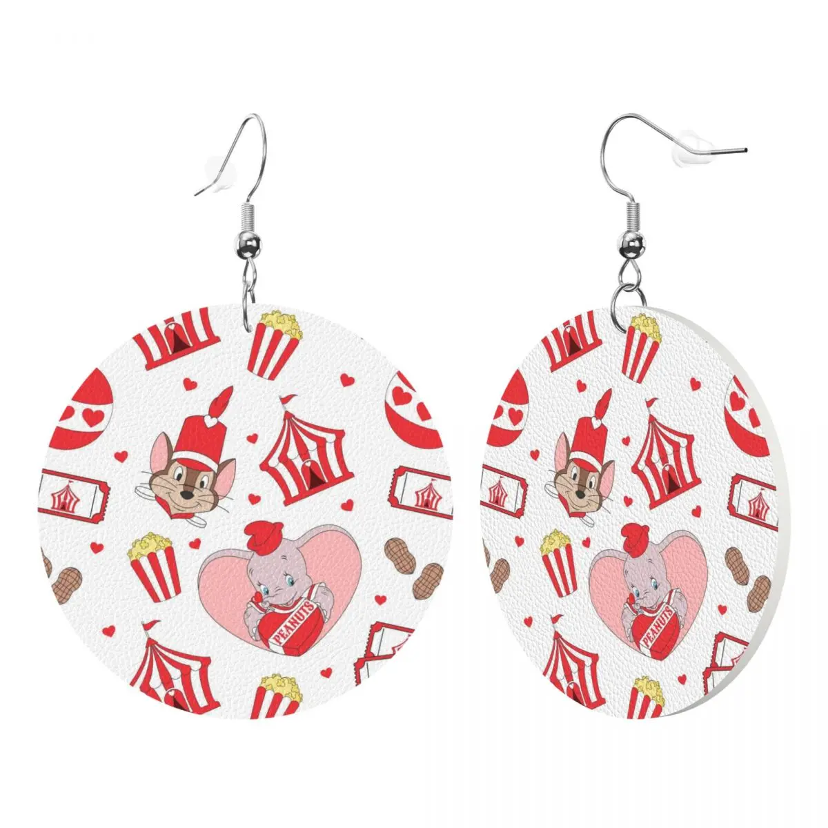 Custom Dumbo Cartoon PVC Leather Earrings Dangle Earrings Jewelry For Women Cute Elephant For Wife Mother Gift