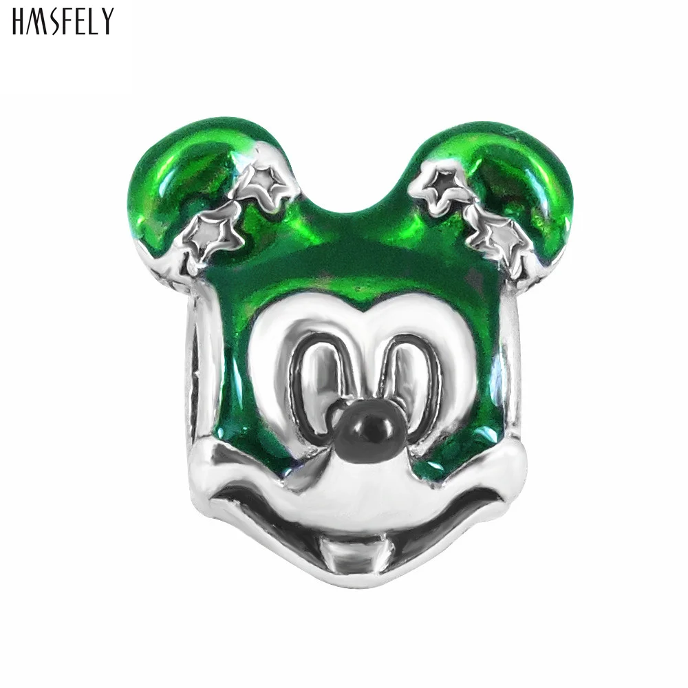 HMSFELY 316l Stainless Steel Lovely Mouse Bead European Charm Beads For DIY Bracelet Jewelry Making Accessories