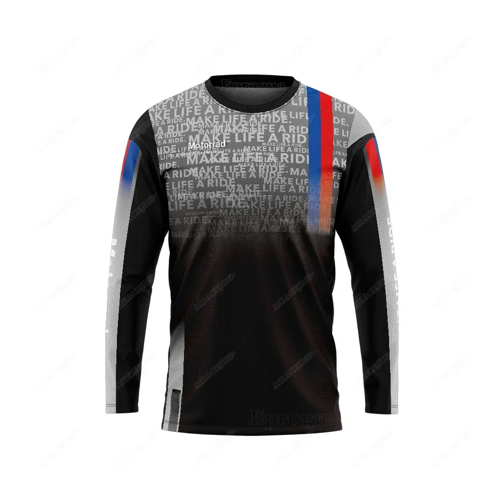 For Bmw Motorrad Tour Sport Motorcycle Motorsport Riding Long T-Shirt Rally ADVENTURE Summer Racing Mens Jerseys Black Grey