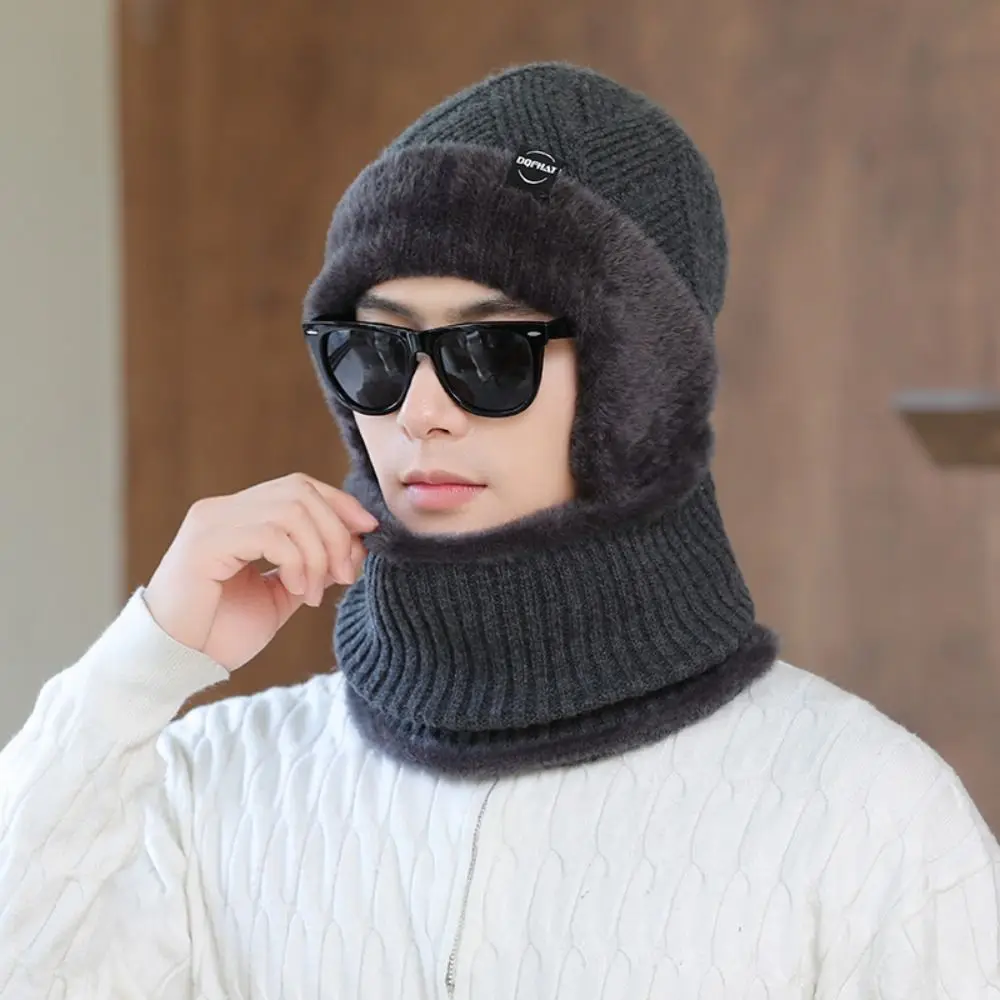 New Men Gift Winter Hat Thickened Knitted Hat Soft Knitted Neck Warmer Winter Keep Warm Outdoor Ear Protection Neck Scarves