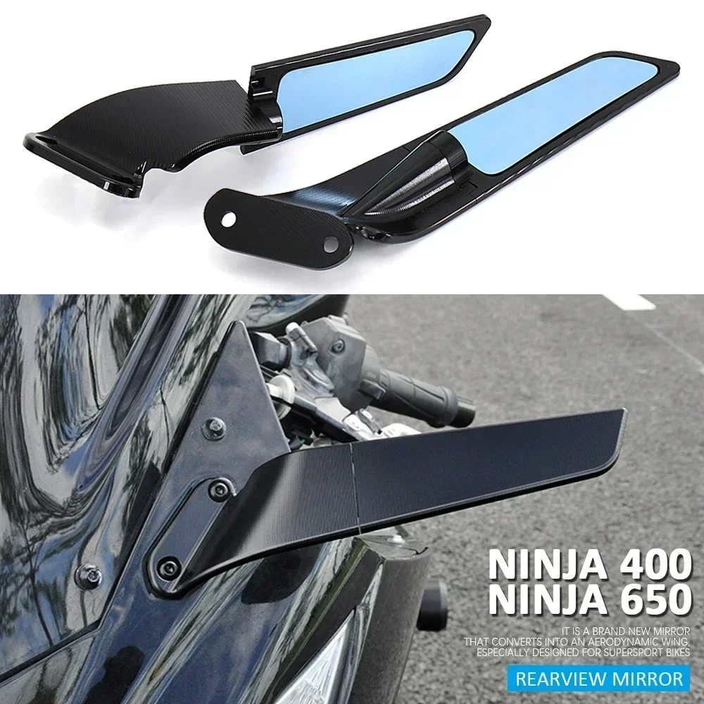 

For kawasaki Ninja 400 650 NINJA 650 400 Winglet Mirror Rearview Mirror Rotating Side Mirrors Motorcycle Ninja400 Ninja650