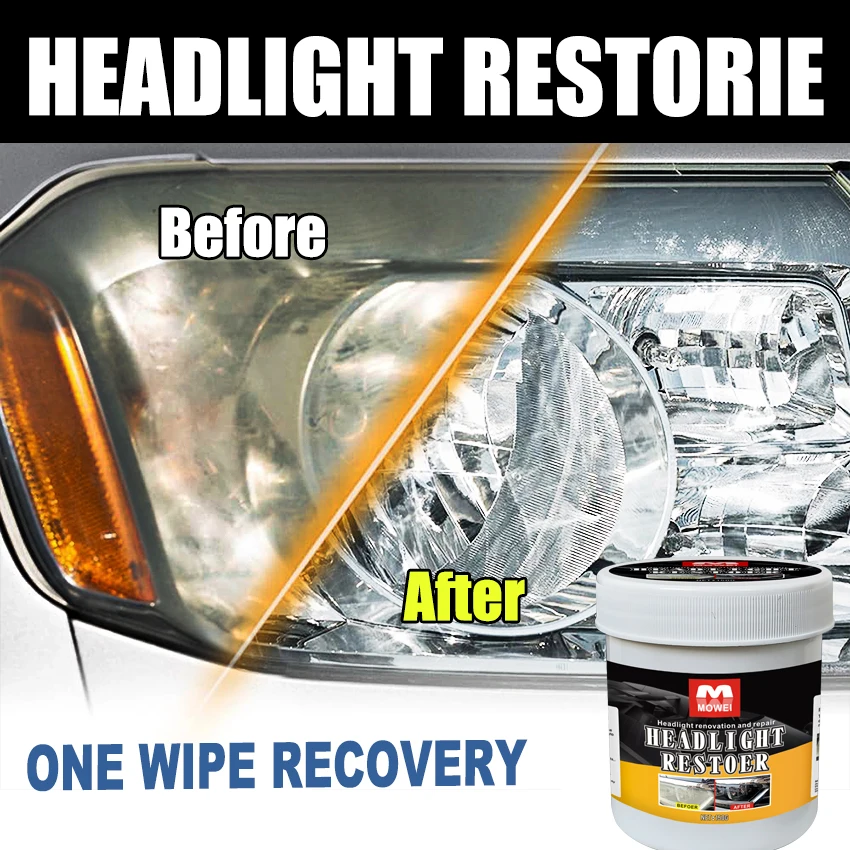 Car Headlight Restoration Kit,  Scratch Remover & Cleaning Paste, Oxidation & Yellowing Removal, Universal Fit for All Vehicles