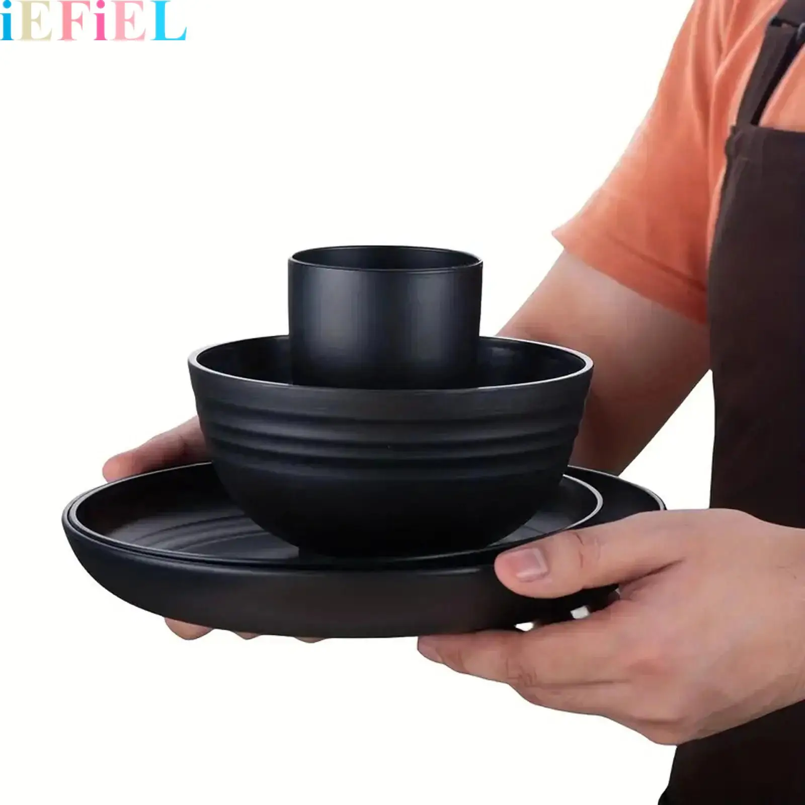 

16Pcs Wheat Straw Unbreakable Dinnerware Sets Include Wheat Straw Plates Bowls Cups Dishes for Kitchen