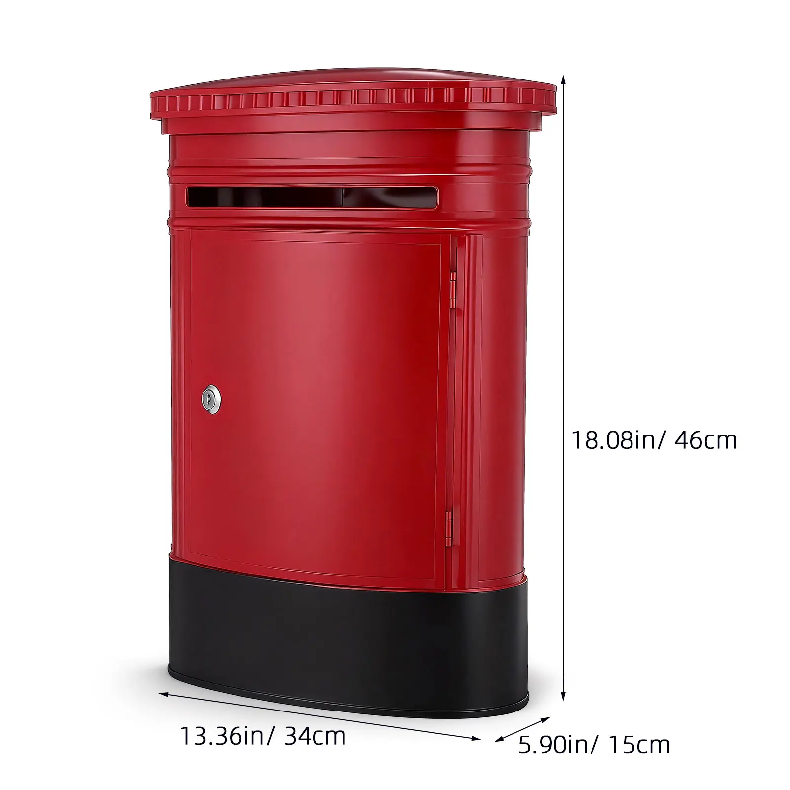 Vintage Letter Box Iron Post Box Wall Mount Mailbox Durable Exquisite Design Retro Style Home Decor Outdoor Mail Organizer Space