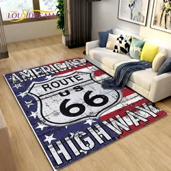Historic Route 66,Mother Road,mãe estrada Area Rug,Carpet Rug for Home Living Room Bedroom Sofa Doormat Decor,Non-slip Floor Mat