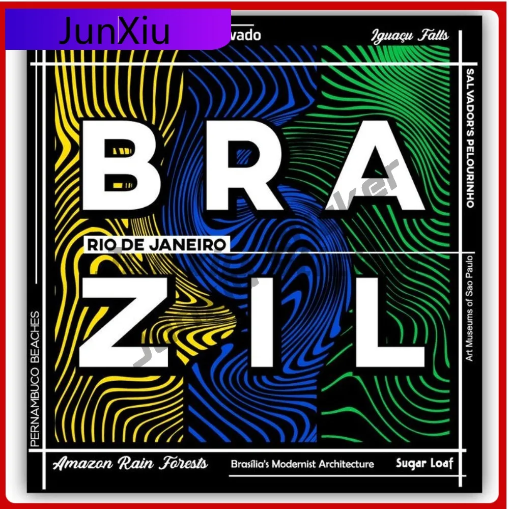 

Brazil Travel Abstract Art Vinyl Sticker Travel Anti Scratch Exterior Decor Car Truck Bumper Water Bottle Laptop Rv Stickers Pvc