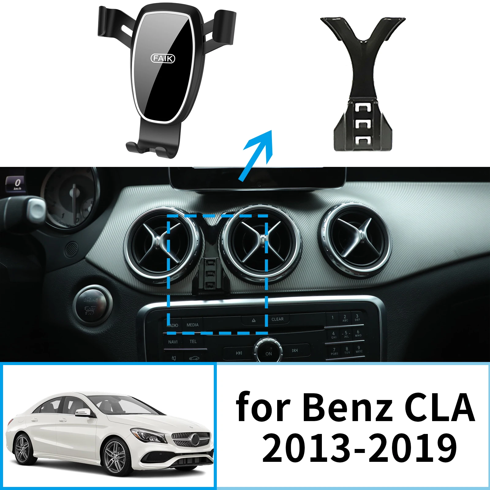 

Car Mobile Phone Holder for Mercedes Benz CLA C117 GLA 2013~2019 GPS Bracket Accessories Navigation Stand Auto